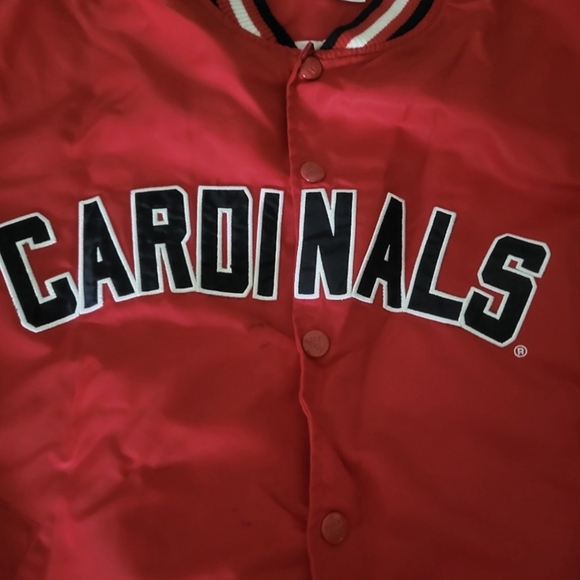 Adidas St Louis Cardinals Nylon Button Jacket Boys 18/20 XL Red Bomber 062025 - Picture 9 of 9